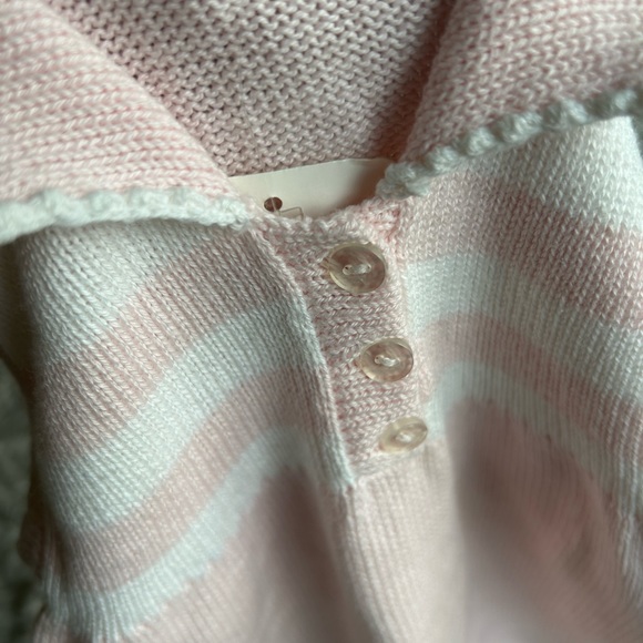 NWT Baby Trousseau pink/white stripe one piece romper - Picture 2 of 3